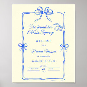 Poster Pancarte de bienvenue pour la douche de mariage Ma