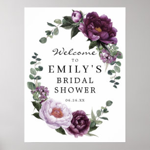 Poster Pancarte de bienvenue pour la douche de mariée aux