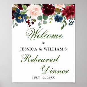 Poster Pancarte de bienvenue pour le dîner de répétition 