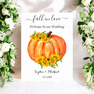 Poster Pancarte de bienvenue pour mariage d'automne affic