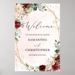 Poster Pancarte de bienvenue pour répétition de mariage b