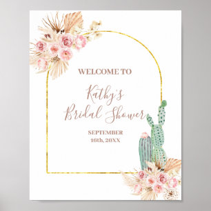Poster Pancarte de bienvenue pour une baby shower Bohème 