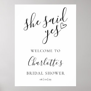 Poster Pancarte de Bienvenue pour une Baby Shower "Elle a