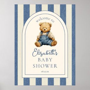 Poster Pancarte de bienvenue pour une baby shower Ours en