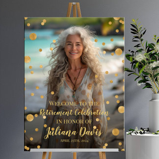 Poster Pancarte de bienvenue pour une fête de retraite av
