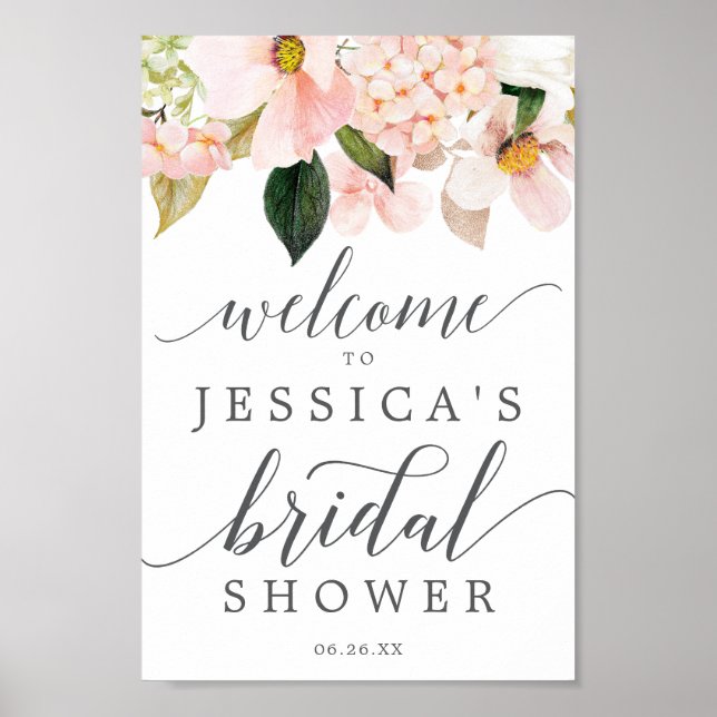 Poster Pancarte de bienvenue pour une fête prénuptiale au (Devant)