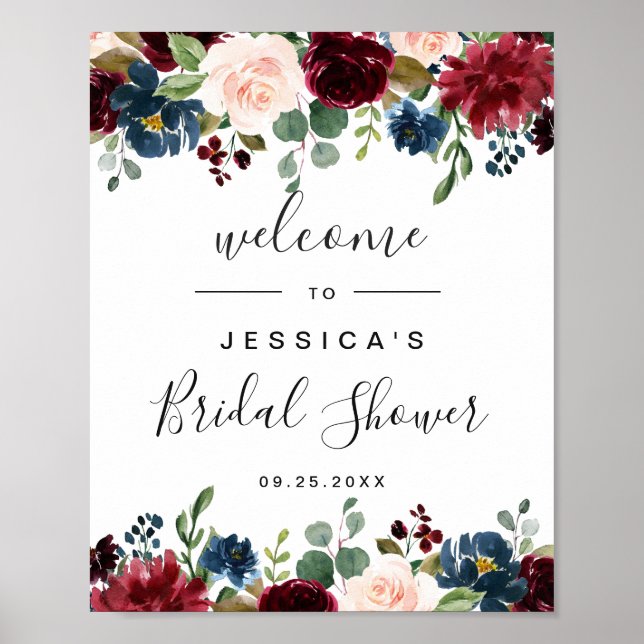 Poster Pancarte de bienvenue pour une fête prénuptiale av (Devant)