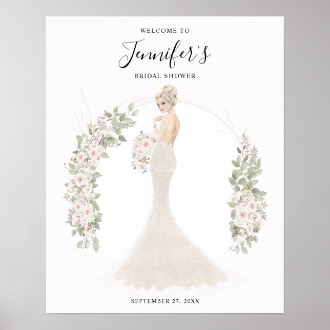 Poster Pancarte de bienvenue pour une fête prénuptiale de (Devant)