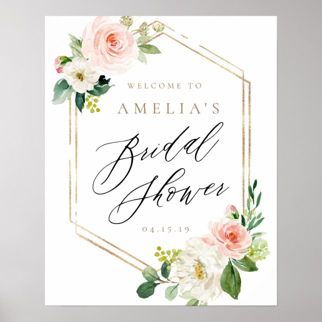 Poster Pancarte de bienvenue pour une fête prénuptiale fl (Devant)