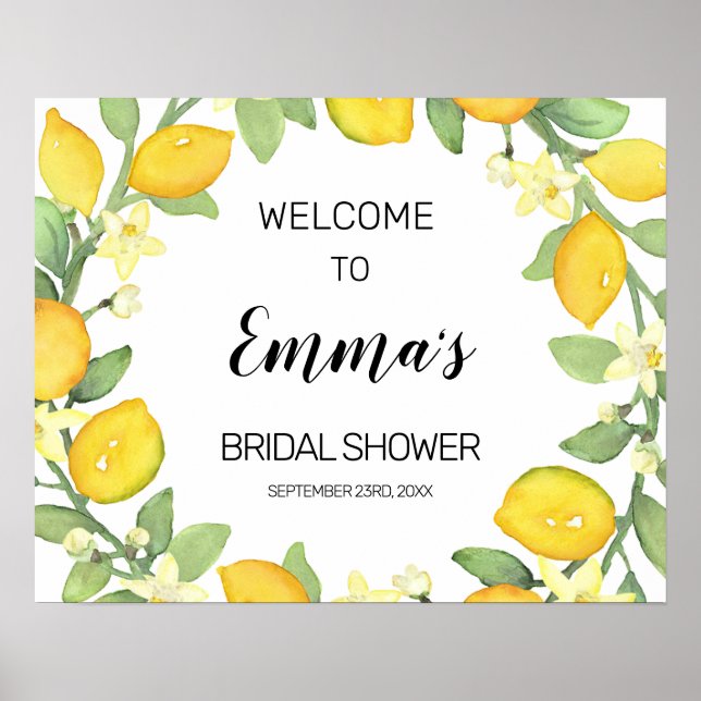 Poster Pancarte de bienvenue pour une fête prénuptiale su (Devant)
