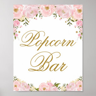 Poster Pancarte de cadeau de mariage Fleurs roses de la b