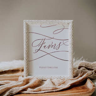 Poster Pancarte de cadeaux de mariage en calligraphie or 