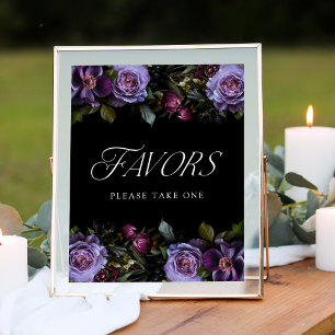 Poster Pancarte de cadeaux de mariage floraux gothiques l