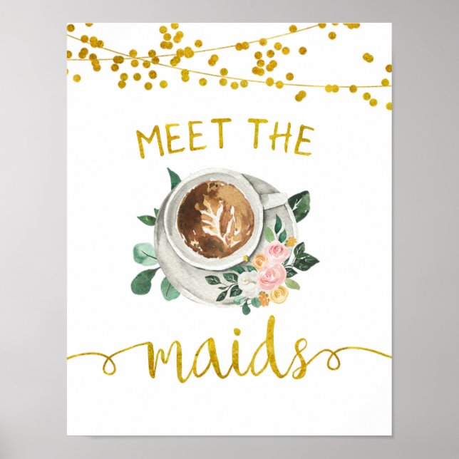 Poster Pancarte de café pour la fête de mariage des bonne (Devant)
