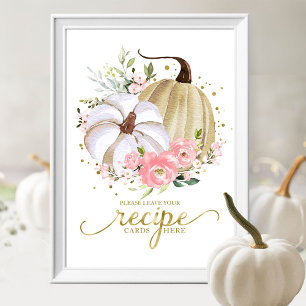 Poster Pancarte de Cartes de Recettes pour Baby Shower Au