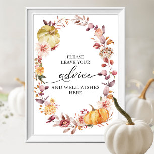 Poster Pancarte de conseils pour un mariage automnal avec