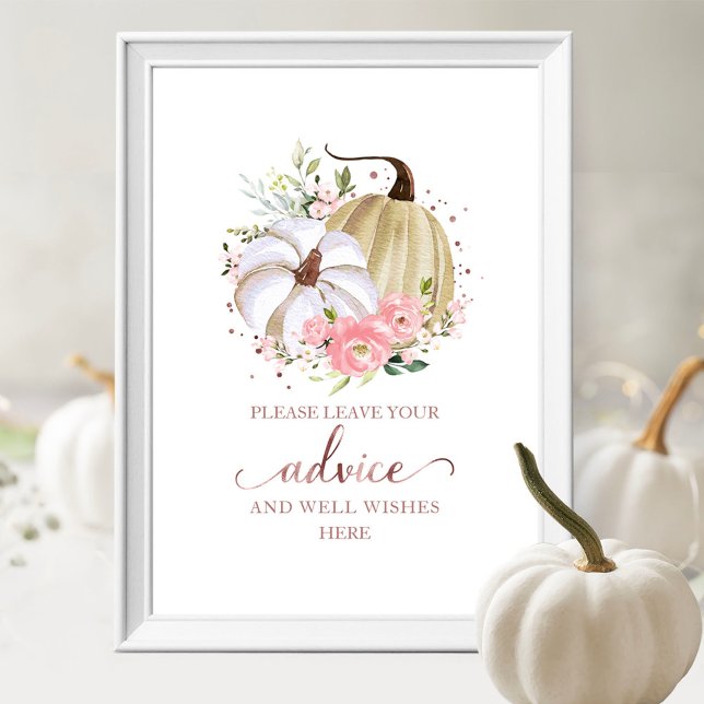 Poster Pancarte de conseils pour une baby shower automnal (Créateur téléchargé)