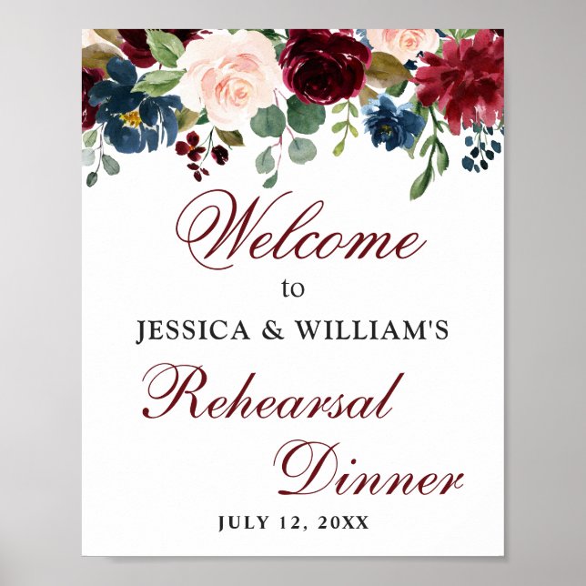 Poster Pancarte de dîner de répétition de bienvenue aux f (Devant)