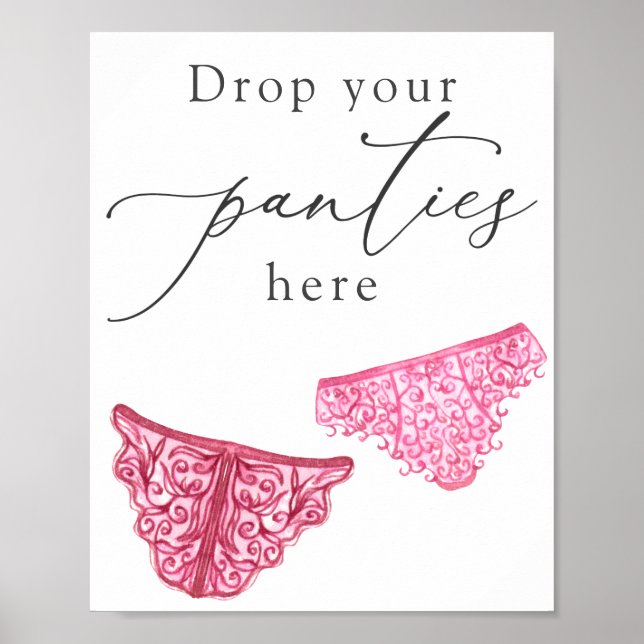 Poster Pancarte de douche lingerie Déposez vos culottes i (Devant)