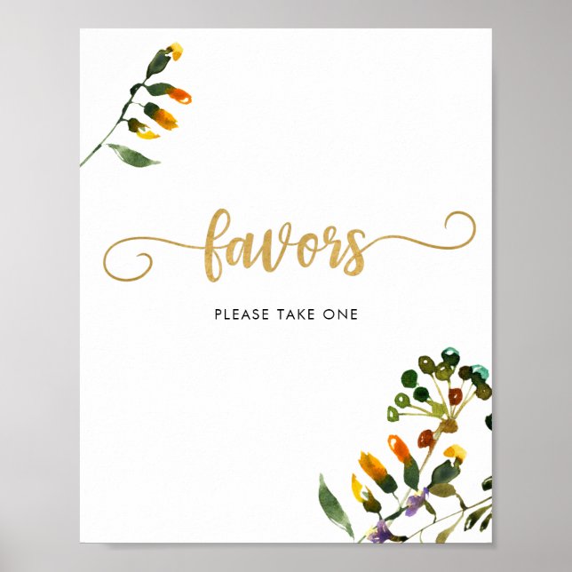 Poster Pancarte de faveurs de fleur sauvage PRIÈNE DE PRE (Devant)