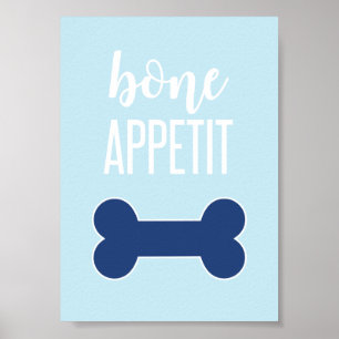 Poster Pancarte de fête d'anniversaire de chiot Bon Appét