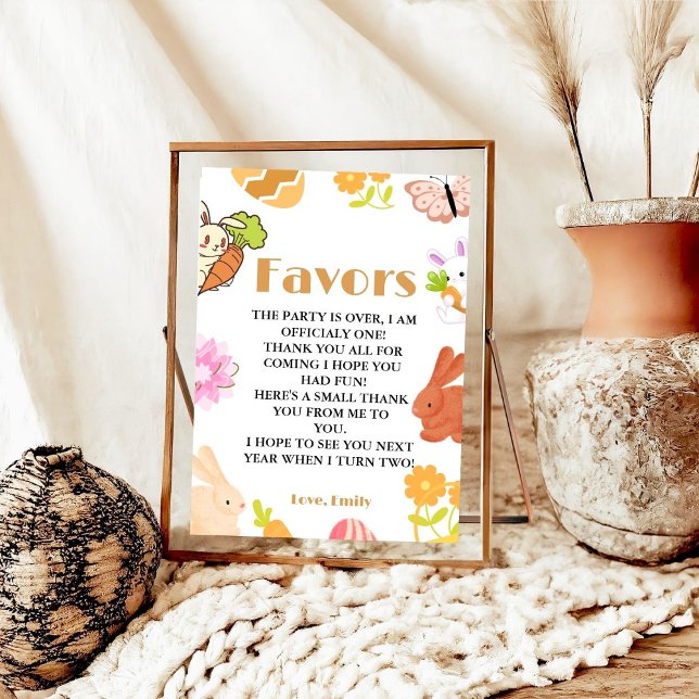 Poster Pancarte de fête d'anniversaire pour le lapin de P (Créateur téléchargé)