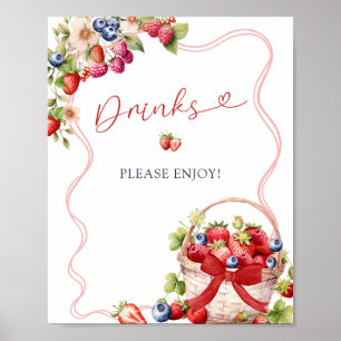Poster Pancarte de fête de Coquette Berry In Love Boisson
