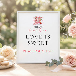 Poster Pancarte de Fête de Mariage Amour de Tasse à Thé a