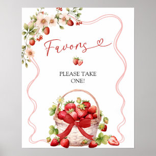 Poster Pancarte de fête de mariage Coquette Berry In Love