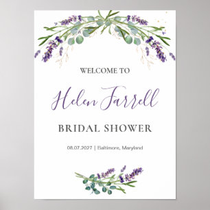 Poster Pancarte de Fête de Mariage Fleurs d'Eucalyptus La