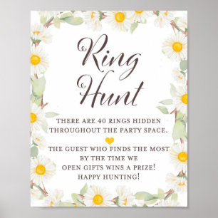 Poster Pancarte de Fête de Mariage Thème Daisy de Printem
