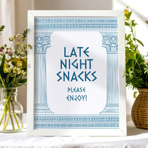 Poster Pancarte de fête pour snacks de nuit tardive avec