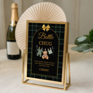 Poster Pancarte de jeu de chugging au biberon avec un our