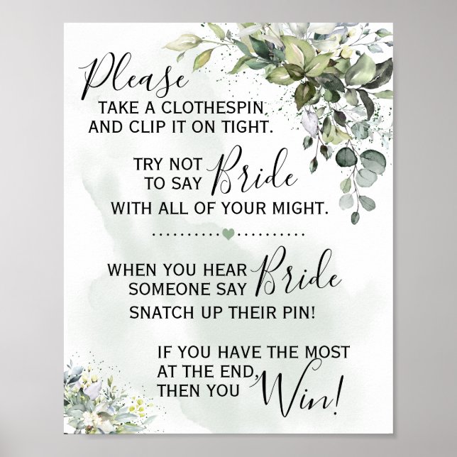 Poster Pancarte de jeu de eucalyptus en tissu (Devant)