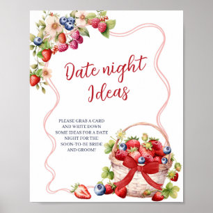 Poster Pancarte de jeu d'idées de soirée en amoureux Coqu