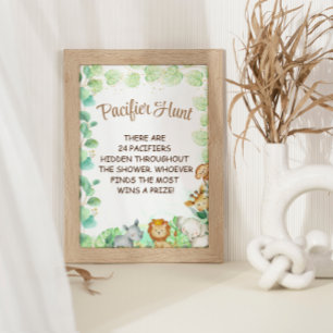 Poster Pancarte de jeu sur le thème des animaux de safari