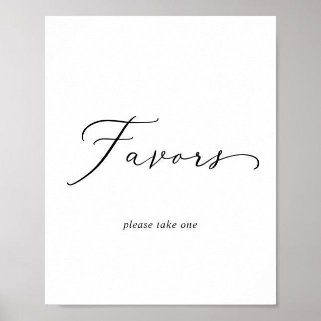 Poster Pancarte de mariage à calligraphie noire délicate (Devant)