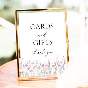 Poster Pancarte de mariage aux fleurs sauvages pastel pou