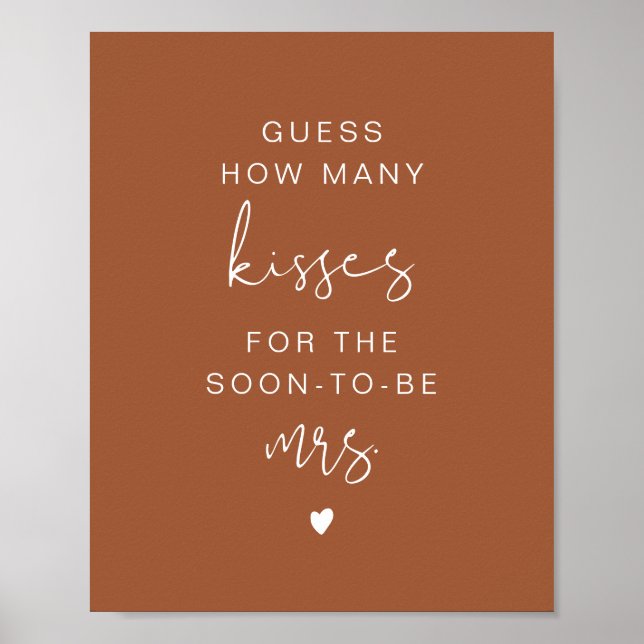 Poster Pancarte de mariage Boho CORIANDER Devinez combien (Devant)