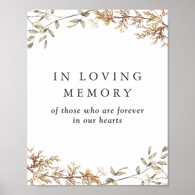 Poster Pancarte de mariage Boho Wildflower en souvenir (Devant)