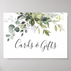 Poster Pancarte de mariage Cartes et cadeaux d'eucalyptus