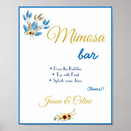 Poster Pancarte de mariage du bar Mimosa