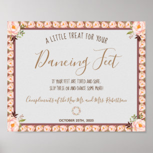 Poster Pancarte de mariage Flip Flops Pieds dansants Cadr