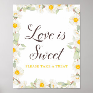 Poster Pancarte de mariage ou baby shower thème marguerit