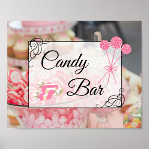 Poster Pancarte de mariage ou de baby shower avec bar de 