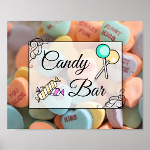 Poster Pancarte de mariage ou de fête prénatale Candy Bar