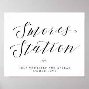 Poster Pancarte de mariage ou de shower chic avec station