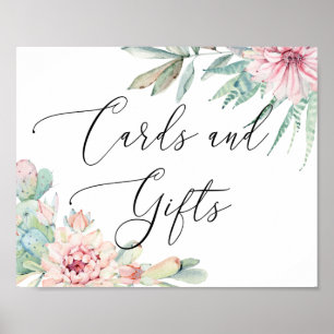 Poster Pancarte de mariage pour cartes et cadeaux   Cactu