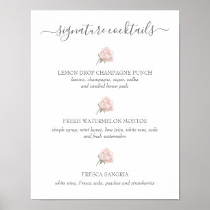 Poster Pancarte de mariage pour cocktails signature Hanna