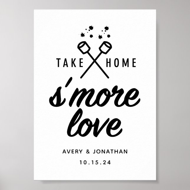 Poster Pancarte de mariage "S'more Love 5x7" (Devant)